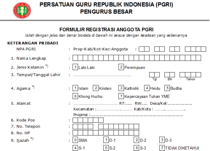 Pendaftaran PGRI Enggano - Persatuan Guru Republik Indonesia Cabang Enggano